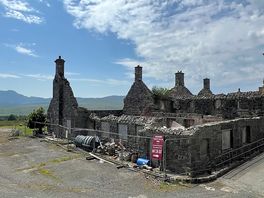 View of the inn that was destroyed in a fire