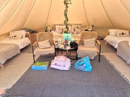 Inside the yurt.