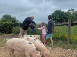 Highlight for our daughter was feeding and learning about the pigs!