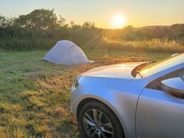 View of sunset from campsite