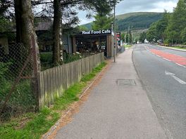 Main road next to site