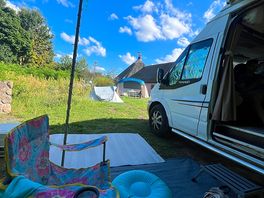 Our pitch with the kid’s activity centre behind