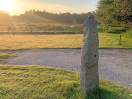 A stone post.