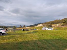 View looking towards hills and shower/ toilet block