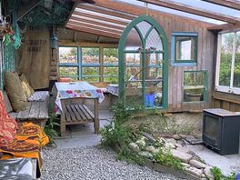 Quirky recycled conservatory.