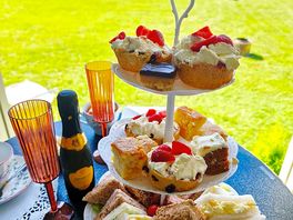 Afternoon tea inside the hut