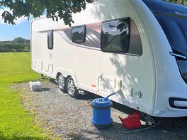 Trying our new caravan