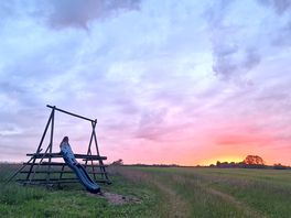 Sunset over the hill