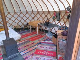 Inside the yurt