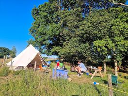 Your campsite area around bell tent
