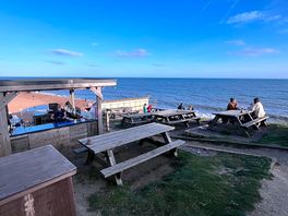 View from local pub of golden cap