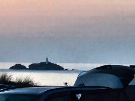 View of godrevy from our tent