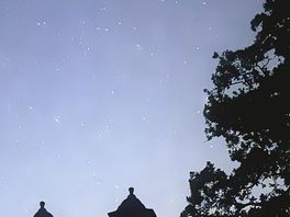Amazing late evening in hot tube under stars