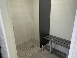 Inside the women’s shower cubicles