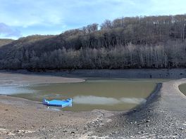 Lake which was low in the winter but would be swimmable in the summer!