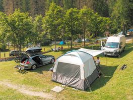 Grass tent pitches