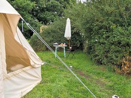 Outside tent