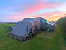Our set up and sunset