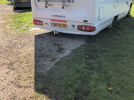 Hard standing pitch had hardly no gravel and could only just fit our motorhome