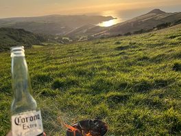 Drinks looking over the sunset