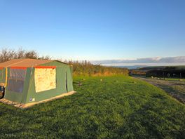 View of my pitch and the sea in the distance