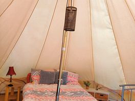 Inside bell tent