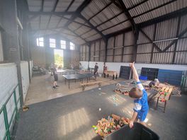 Table tennis in the barn