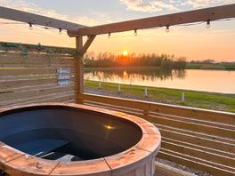Hot tub with lake view