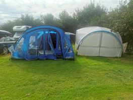 The tent and the dome were in a dip and not in a even ground