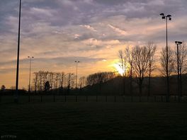 Sunset over the site