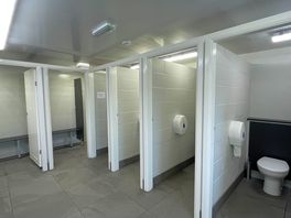 Inside the women’s toilets and showera