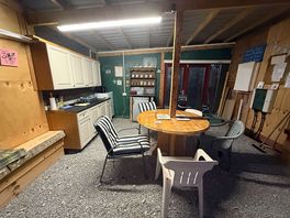Inside the shared kitchen