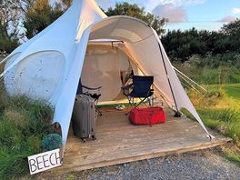 Outside tent