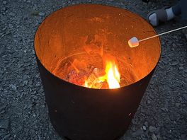 Toasting marshmallows and making s’mores