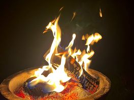 Our borrowed fire pit