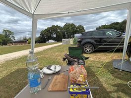 Gazebo is up. was very windy .