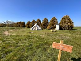 The Woof Woof bell tent and outdoor space