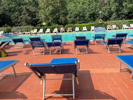 Pool area. ample parking on a weekday