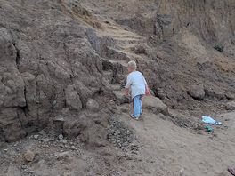 Hand made steps to beach