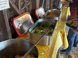 The salad selection at the bbq on the friday night.