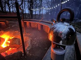 Hot chocs by the amazing fire pit