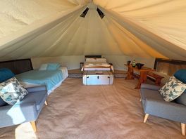 Inside bell tent