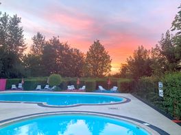 Pool from restaurant area.