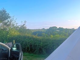 View from behind our tent down towards the sea