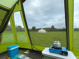 View of the site and surroundings from inside our tent