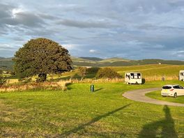 Evening sun across the campsite