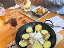 Traditional food in small campsite‘restaurant’