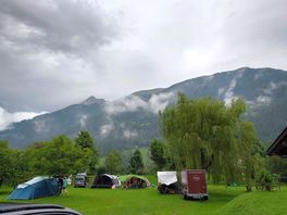 Campsite with views of the mountains all around