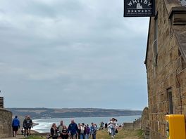 Whitby brewery on edge of campsite and the road into whitby centre