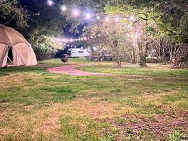 Under the lights in the evening, facilitated our fairy hunt which the kids loved